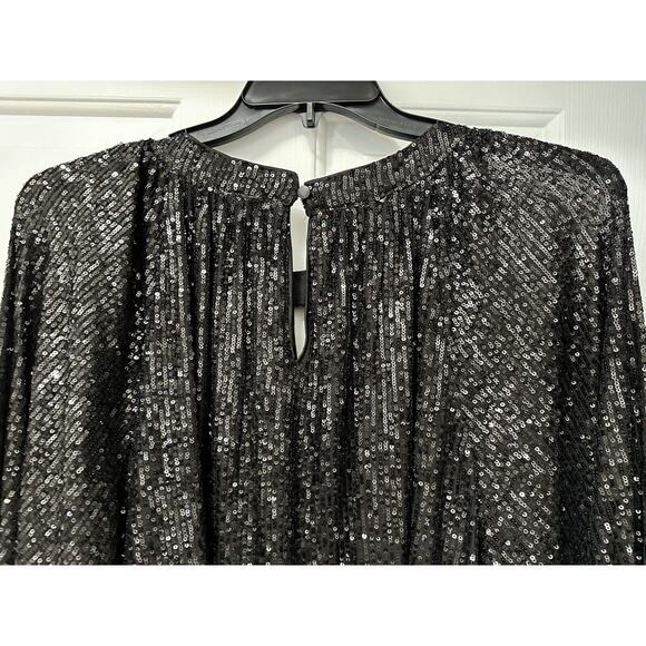 Vince Camuto Blouse Plus Size3X 3/4 Balloons Sleeves Sequin Keyhole Blouse - Picture 6 of 8